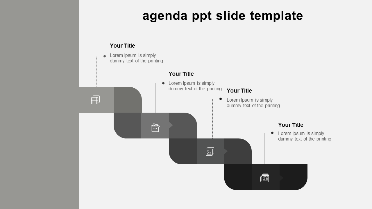 Free - Our Predesigned Agenda PPT Slide Template In Grey Color